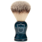 Parker Blue Wood Handle Synthetic Shaving Brush and Stand - Prohibition Style