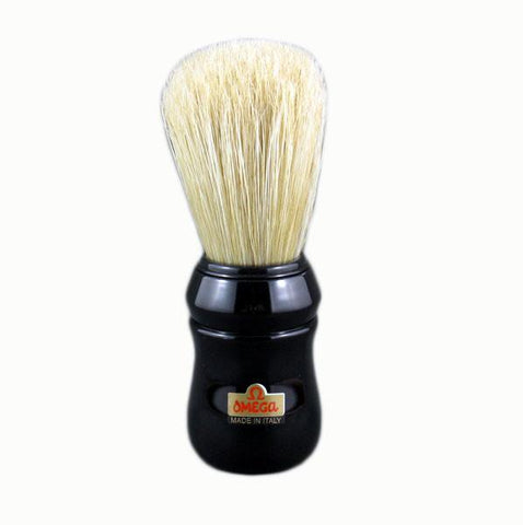 Omega 10049 - 100% Boar Bristle Shaving Brush - BLACK - Prohibition Style