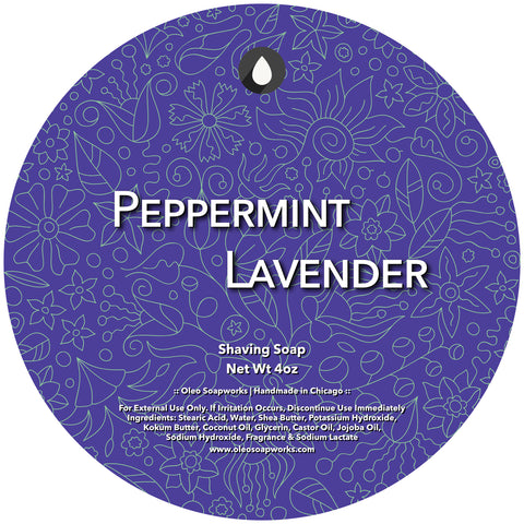 OLEO - PEPPERMINT LAVENDER - SHAVE SOAP - Prohibition Style