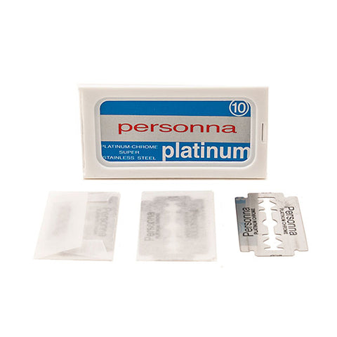 PERSONNA PLATINUM DOUBLE EDGE SAFETY RAZOR BLADES- 10 COUNT - Prohibition Style